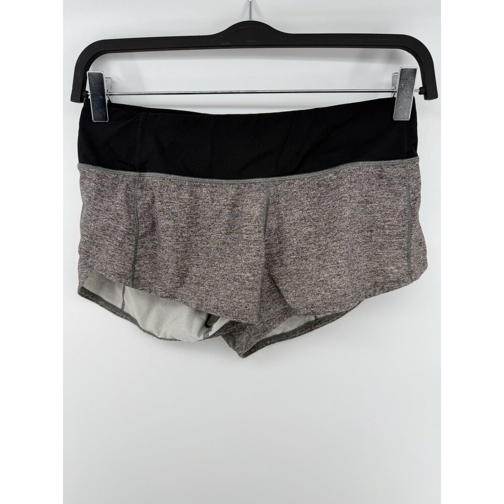 Lululemon Short Womens 2 Gray Black Run Times Wicing Inner Lined Running Pull On